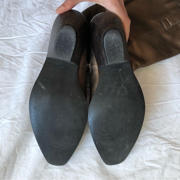 COLDWATER Creek Metallic Bronze Leather Cowboy Boots Size 6.5 - Picture 5 of 6